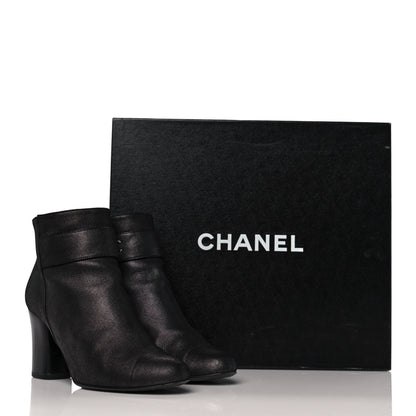 Chanel Suede CC Ankle Boots 35.5 Black 8 of 8