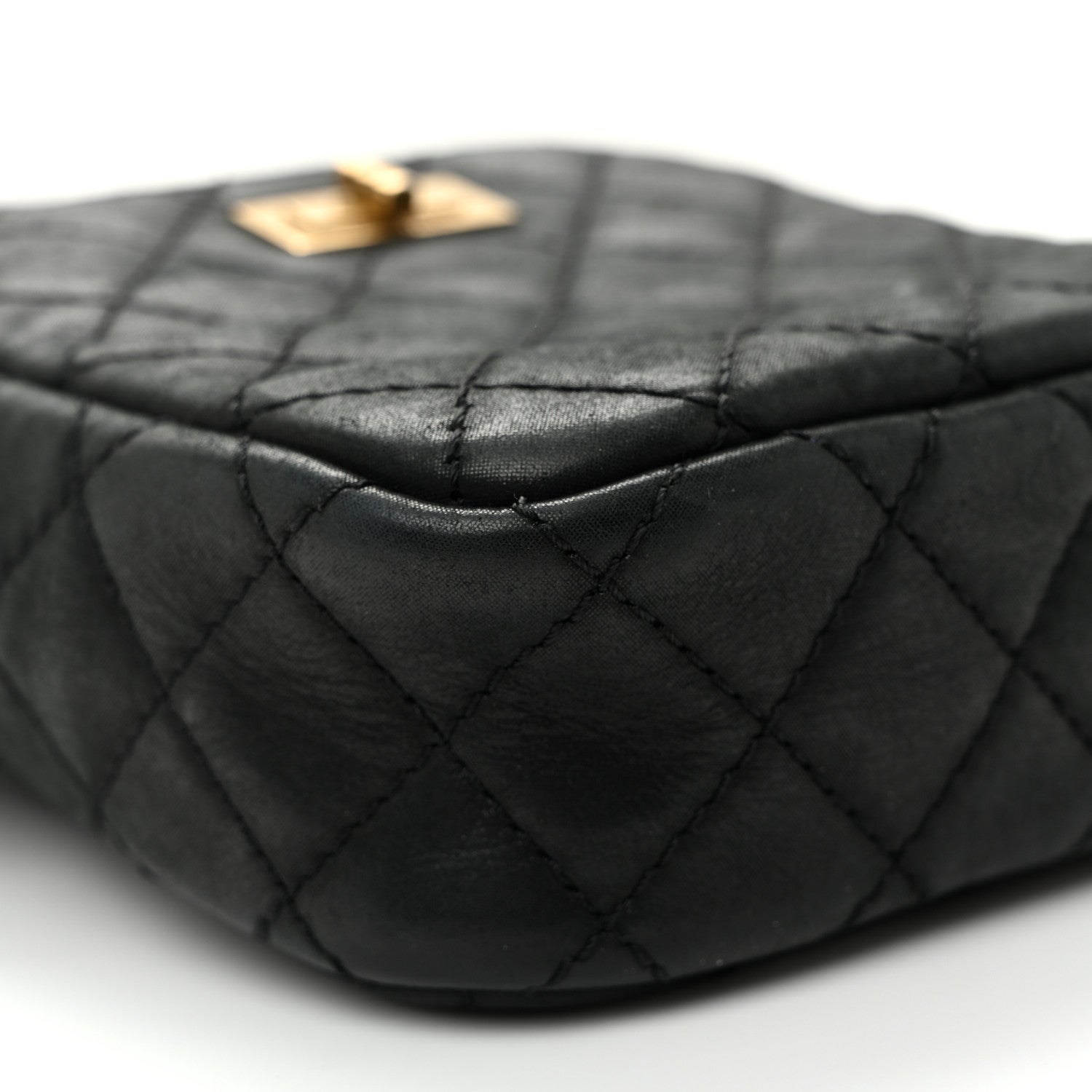 Chanel Nubuck Iridescent Calfskin Quilted Reissue Camera Case Black 12 of 12