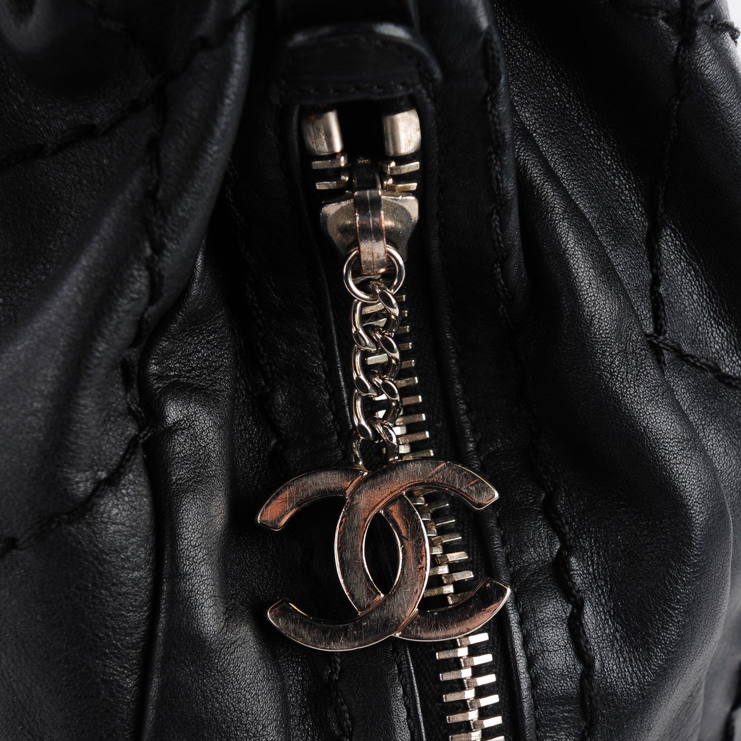 Chanel Lambskin Stitched Expandable Tote Black 8 of 8