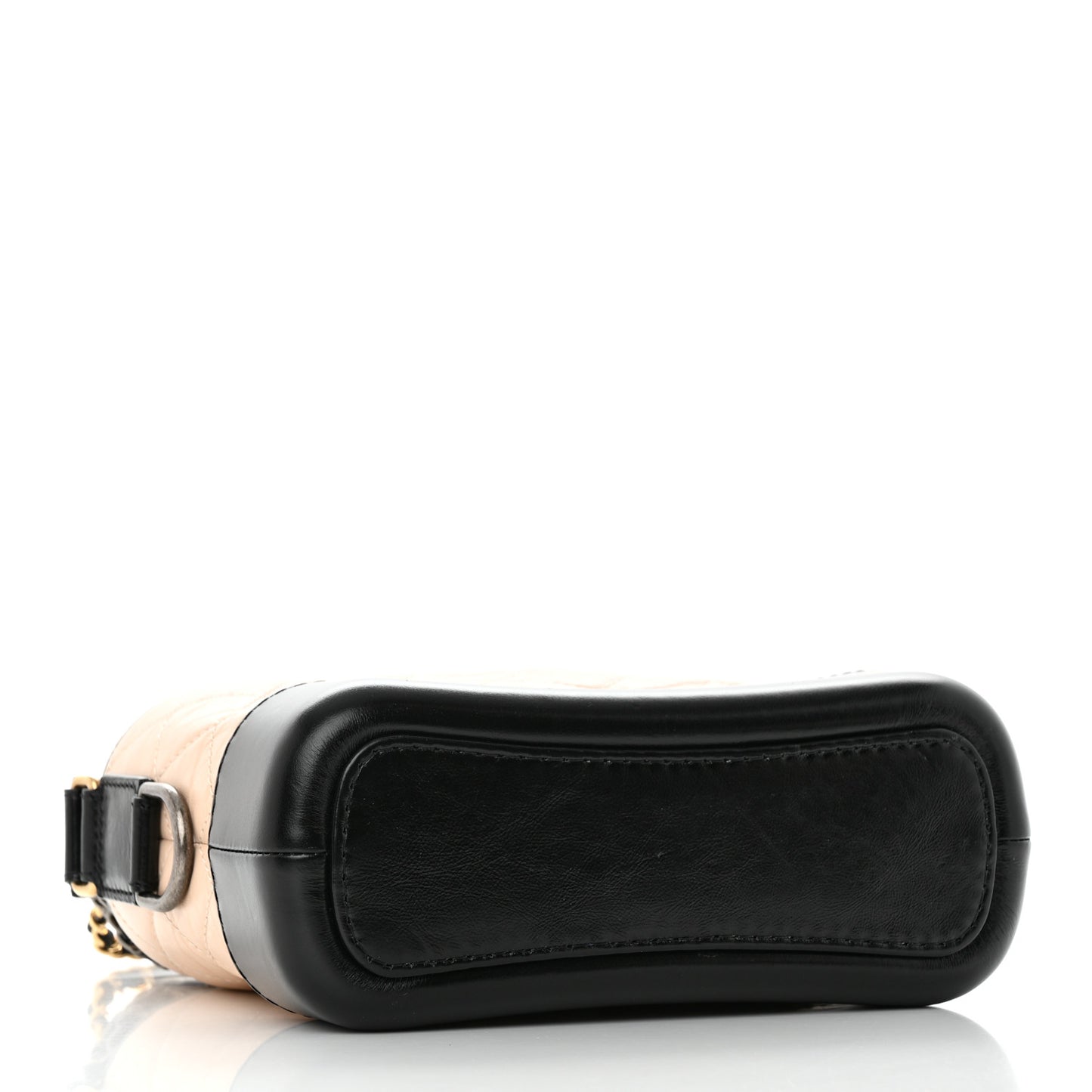 Aged Calfskin Quilted Small Gabrielle Hobo Beige Black