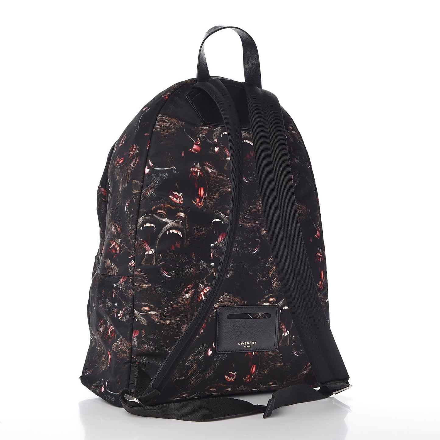 Nylon All Over Monkey Brother Print Backpack Black