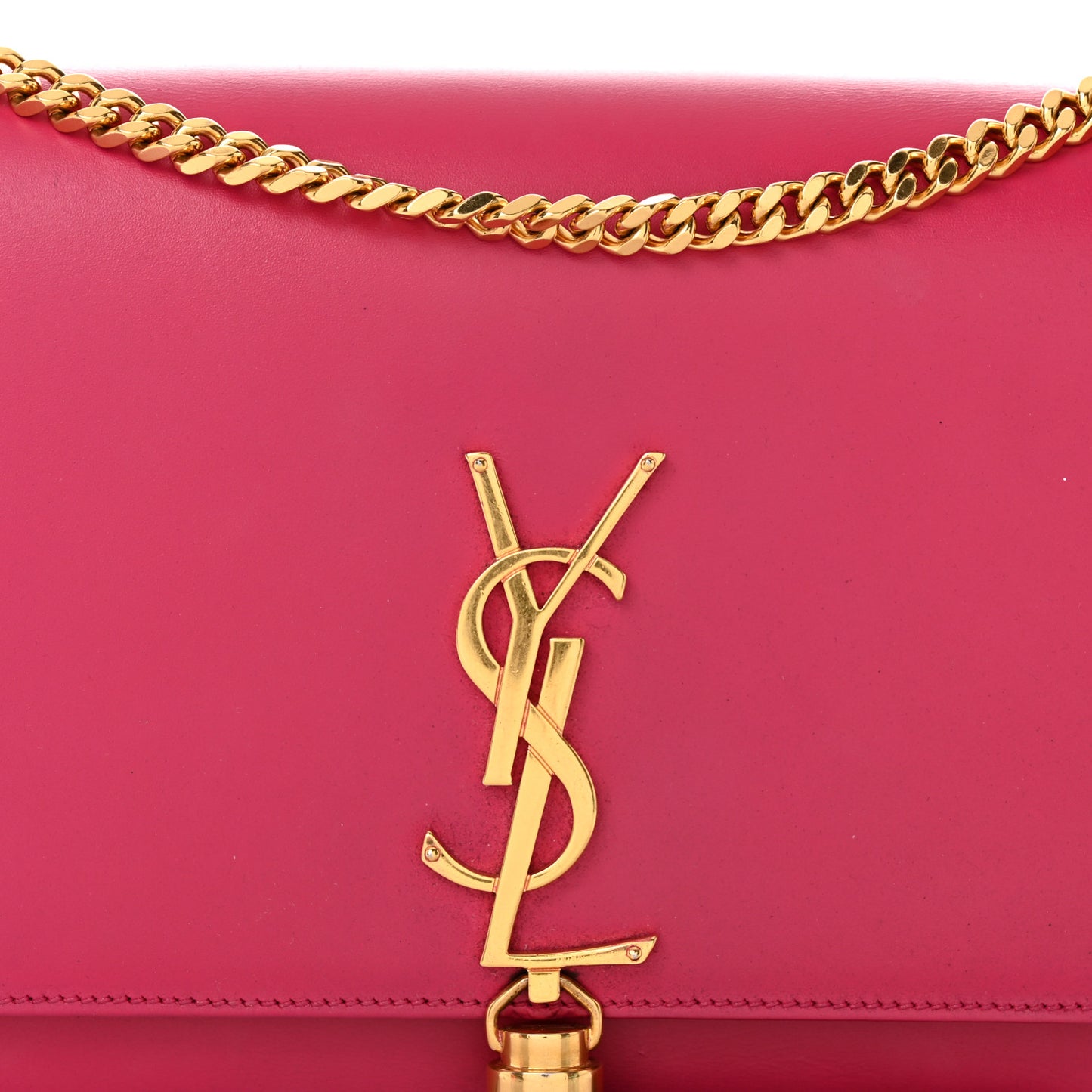 Smooth Calfskin Classic Monogram Kate Tassel Chain Wallet Pink