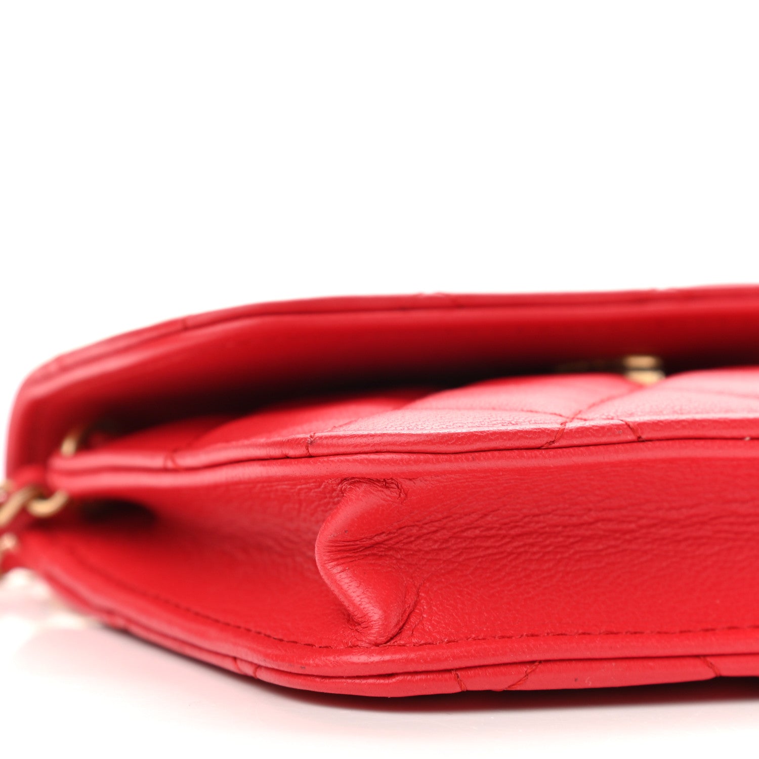 Chanel Lambskin Quilted Pearl Crush Clutch With Chain Red 10 of 11