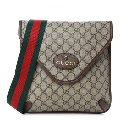 Gucci GG Supreme Monogram Web Medium Neo Vintage Flap Messenger Bag Beige New Acero 1 of 10