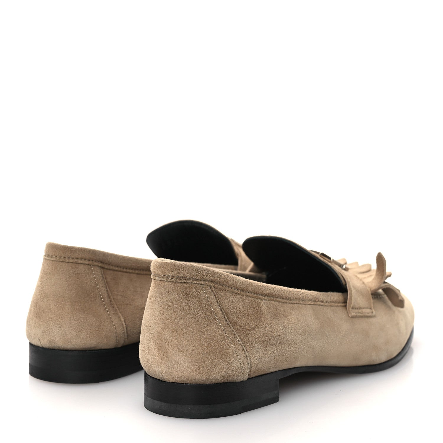Hermes Suede Goatskin Womens Royal Loafers 37.5 Beige Sable 5 of 14