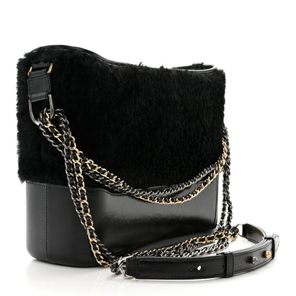 Chanel Shearling Medium Gabrielle Hobo Black 3 of 10
