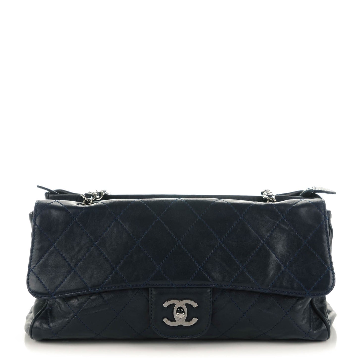 Lambskin Quilted Ritz Flap Navy