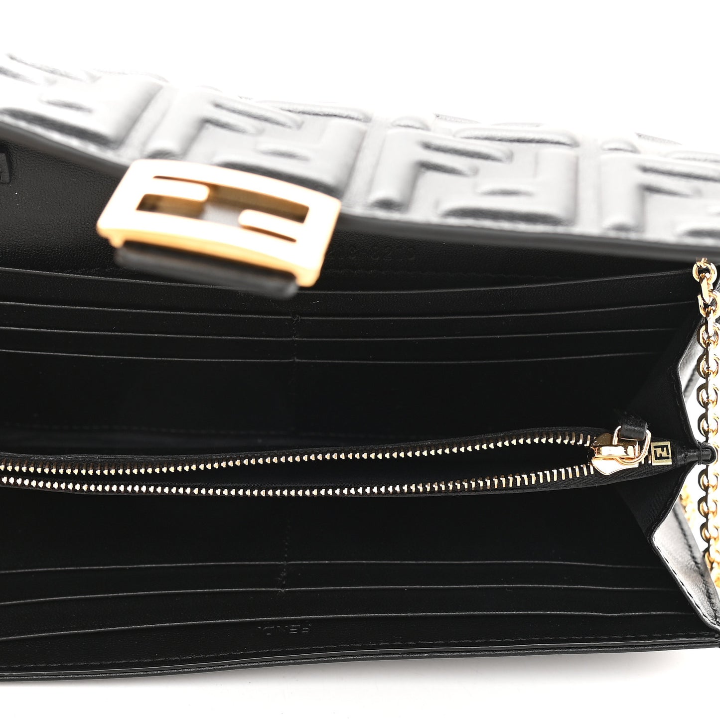 Nappa Matisse FF Embossed Continental Wallet On Chain Black