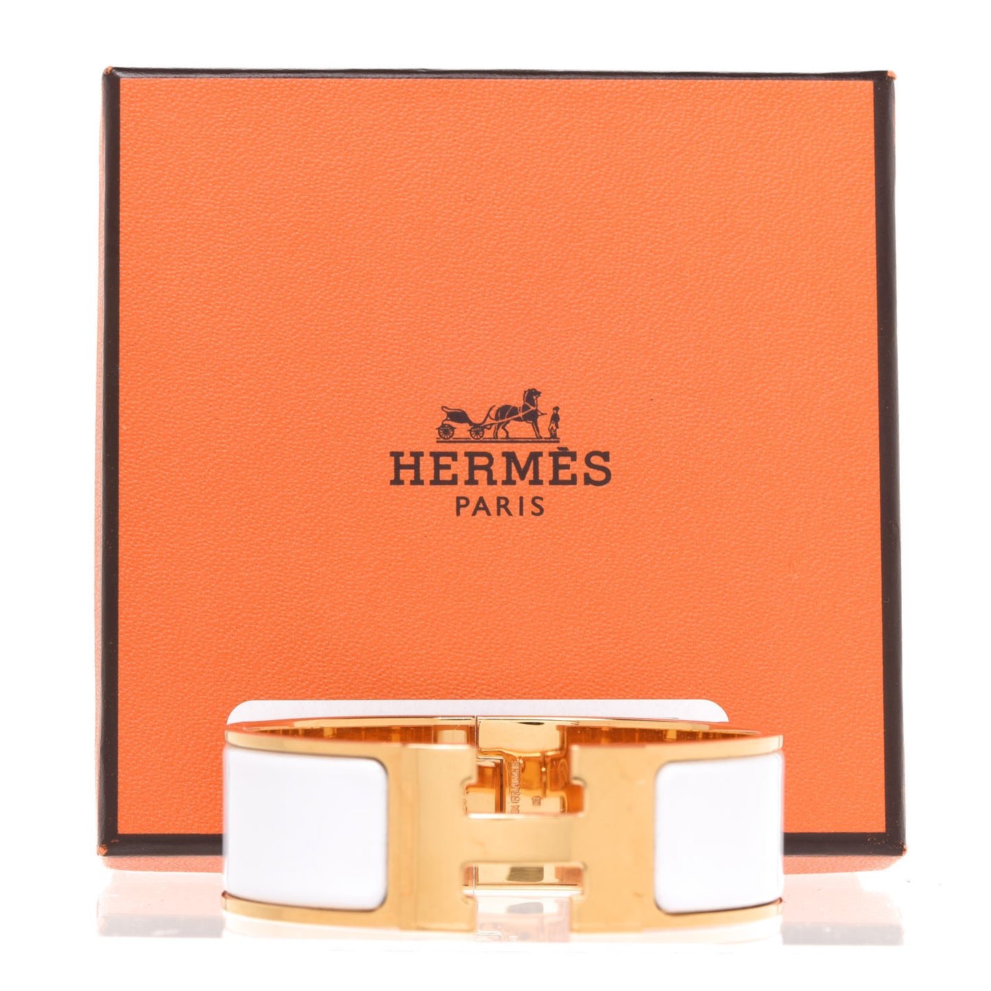 Enamel Wide Clic Clac H Bracelet PM White