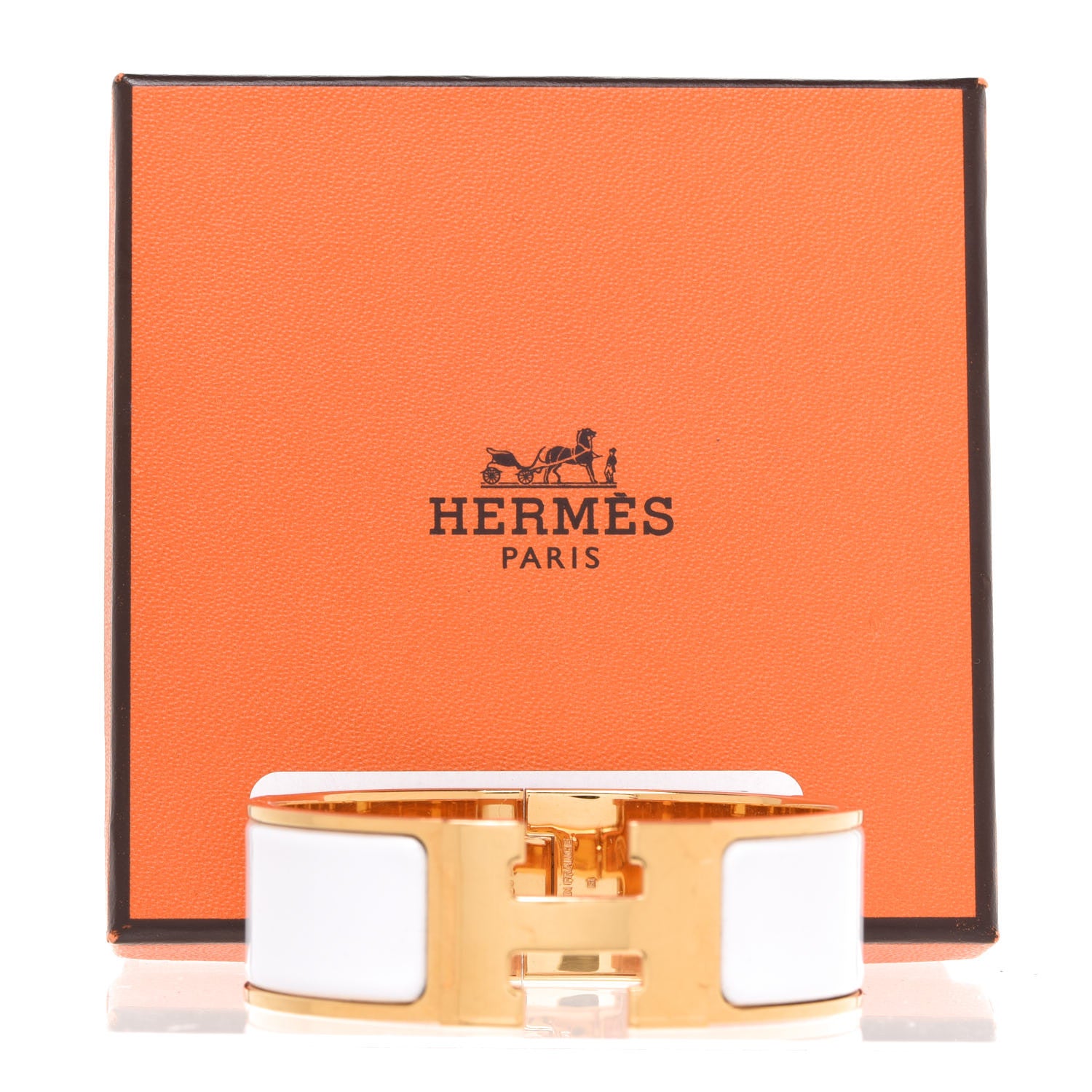 Hermes Enamel Wide Clic Clac H Bracelet PM White 7 of 7