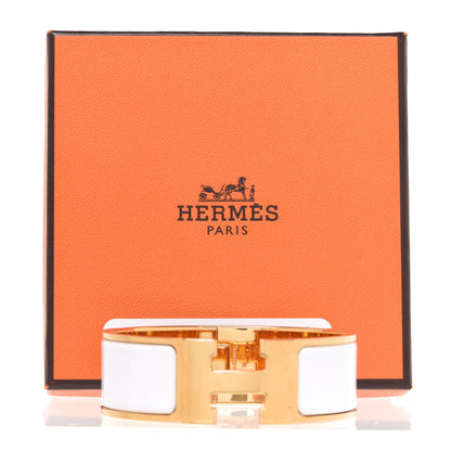 Hermes Enamel Wide Clic Clac H Bracelet PM White 7 of 7