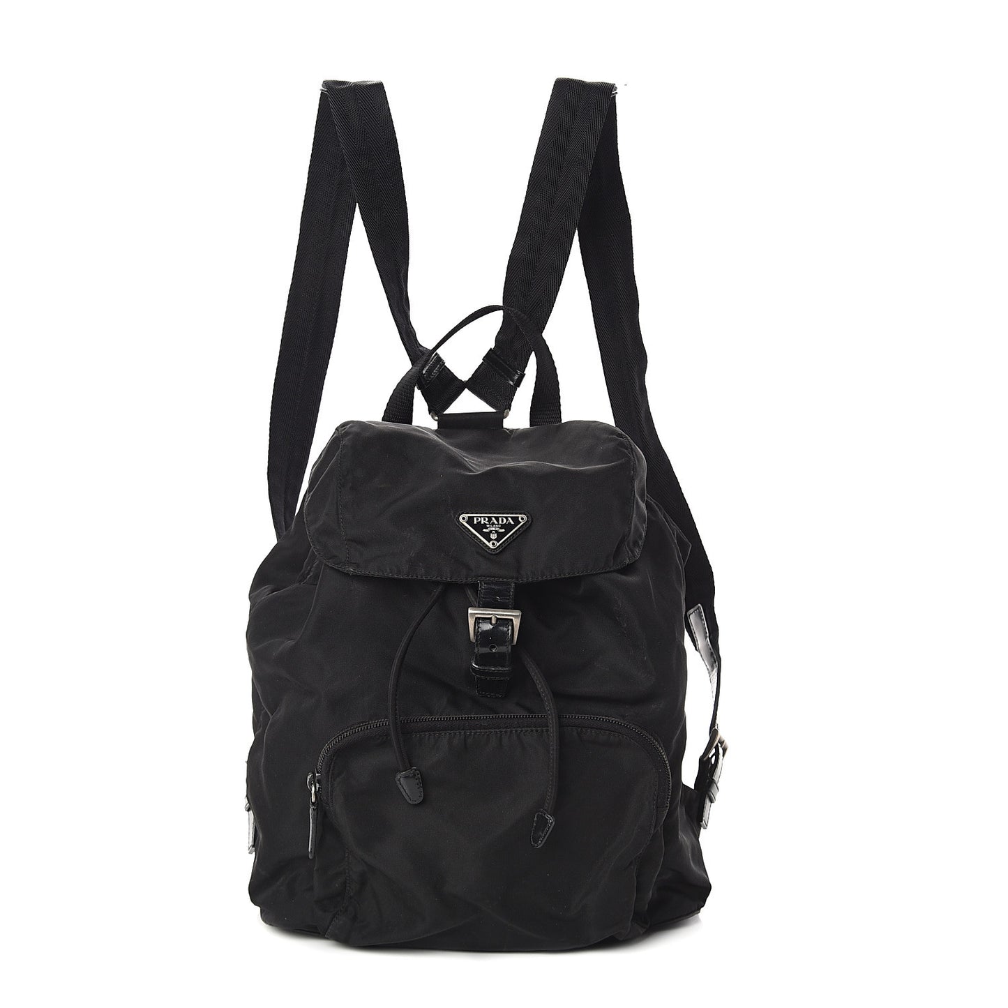 Nylon Vela Medium Cinch Backpack Black