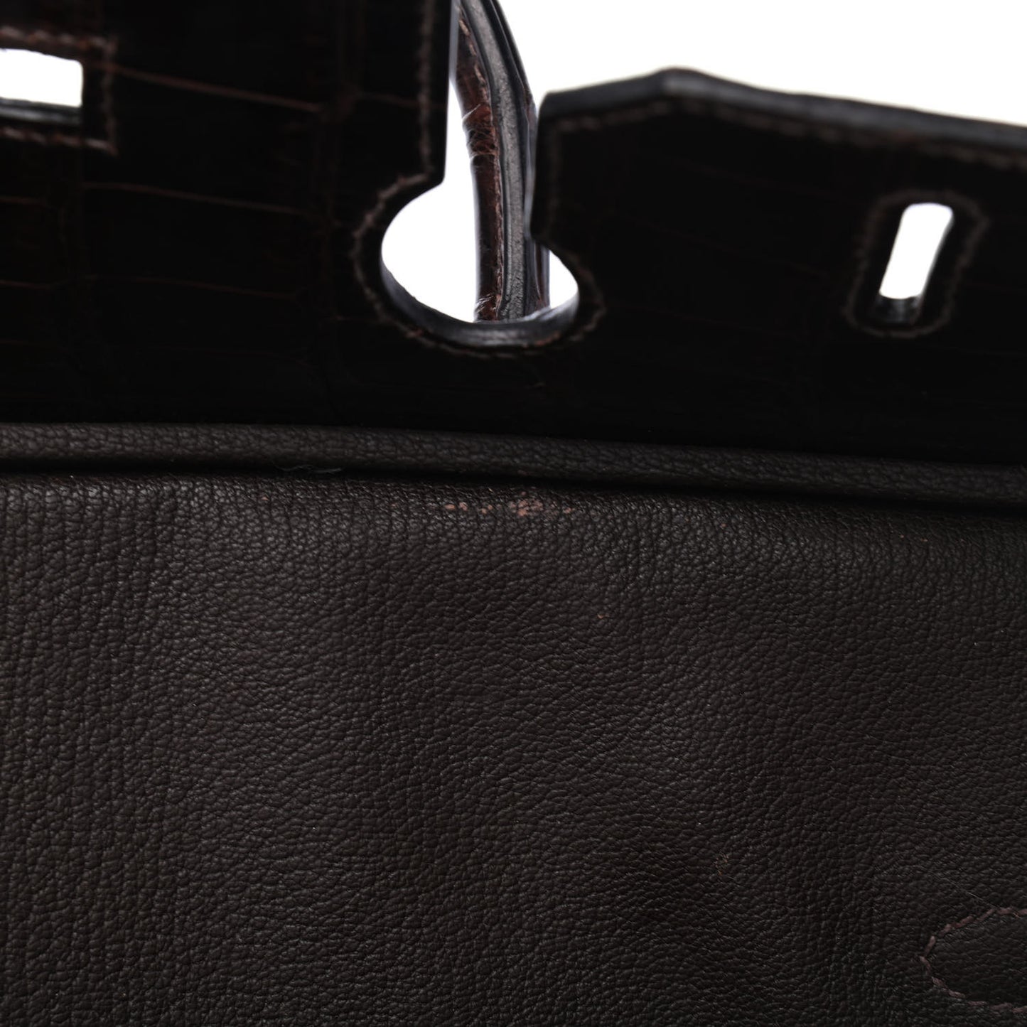 Shiny Porosus Crocodile Birkin 35 Cocoan