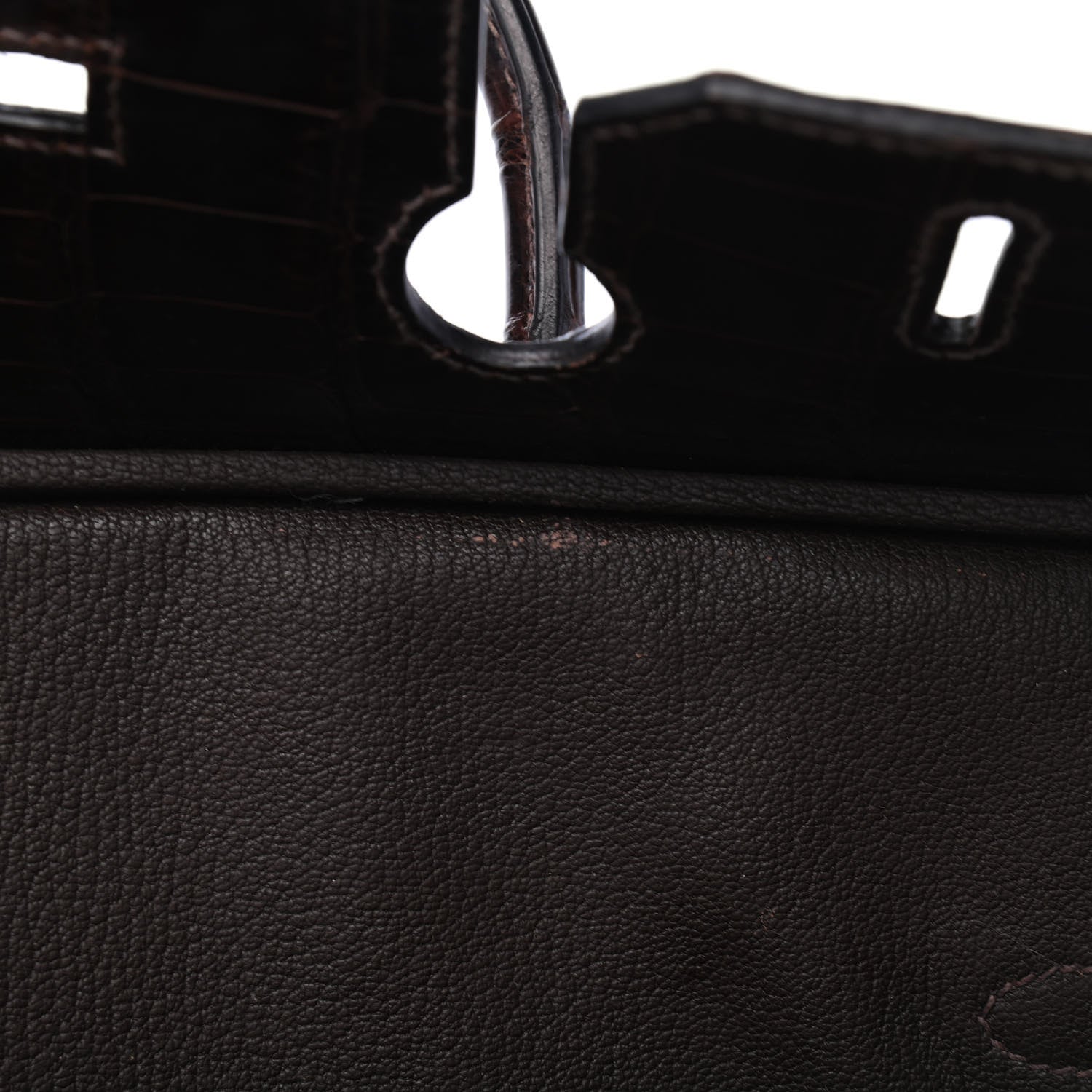 Hermes Shiny Porosus Crocodile Birkin 35 Cocoan 31 of 31