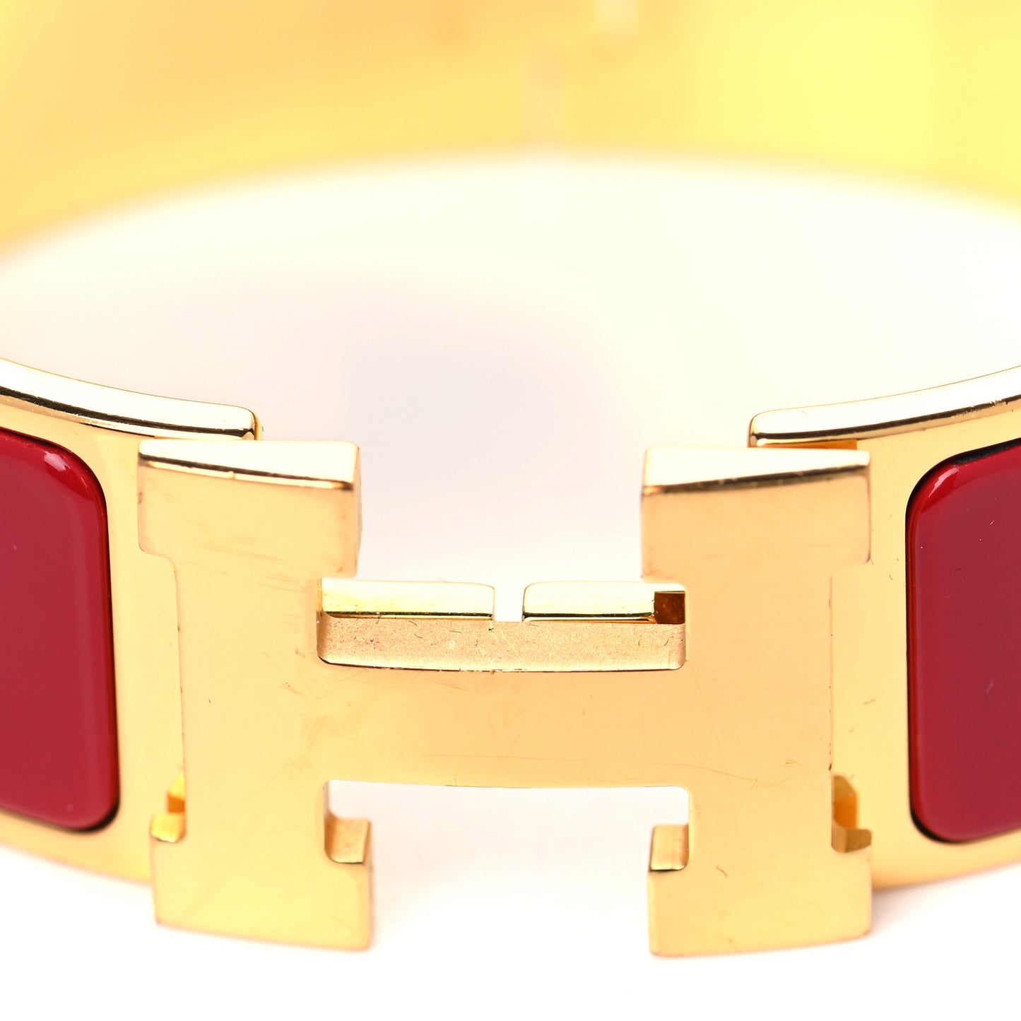 Enamel Wide Clic Clac H Bracelet PM Red
