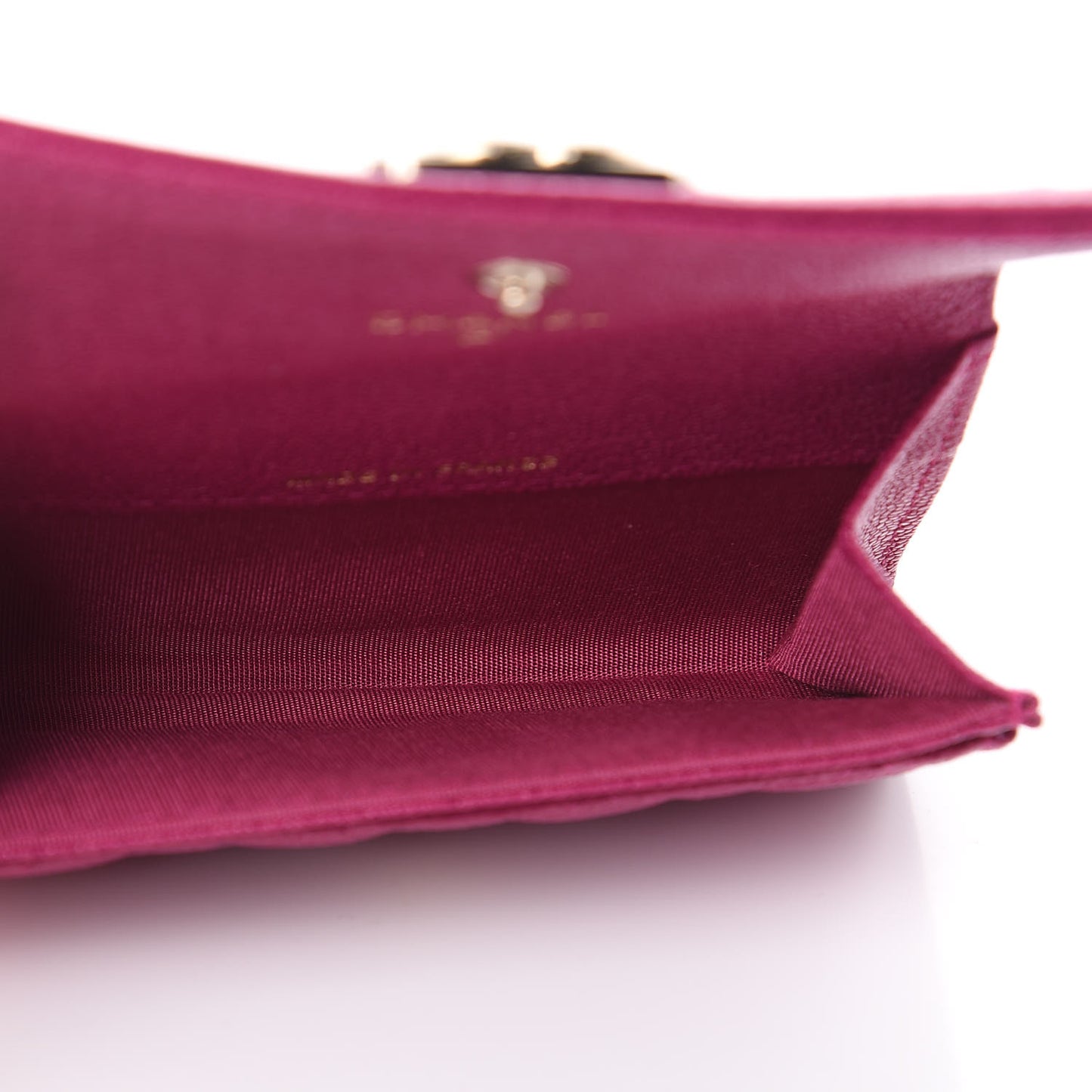 Caviar Quilted Boy Card Holder Wallet Fuchsia