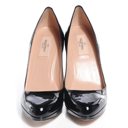 Valentino Garavani Patent Rockstud Platform Pumps 38.5 Black 2 of 6