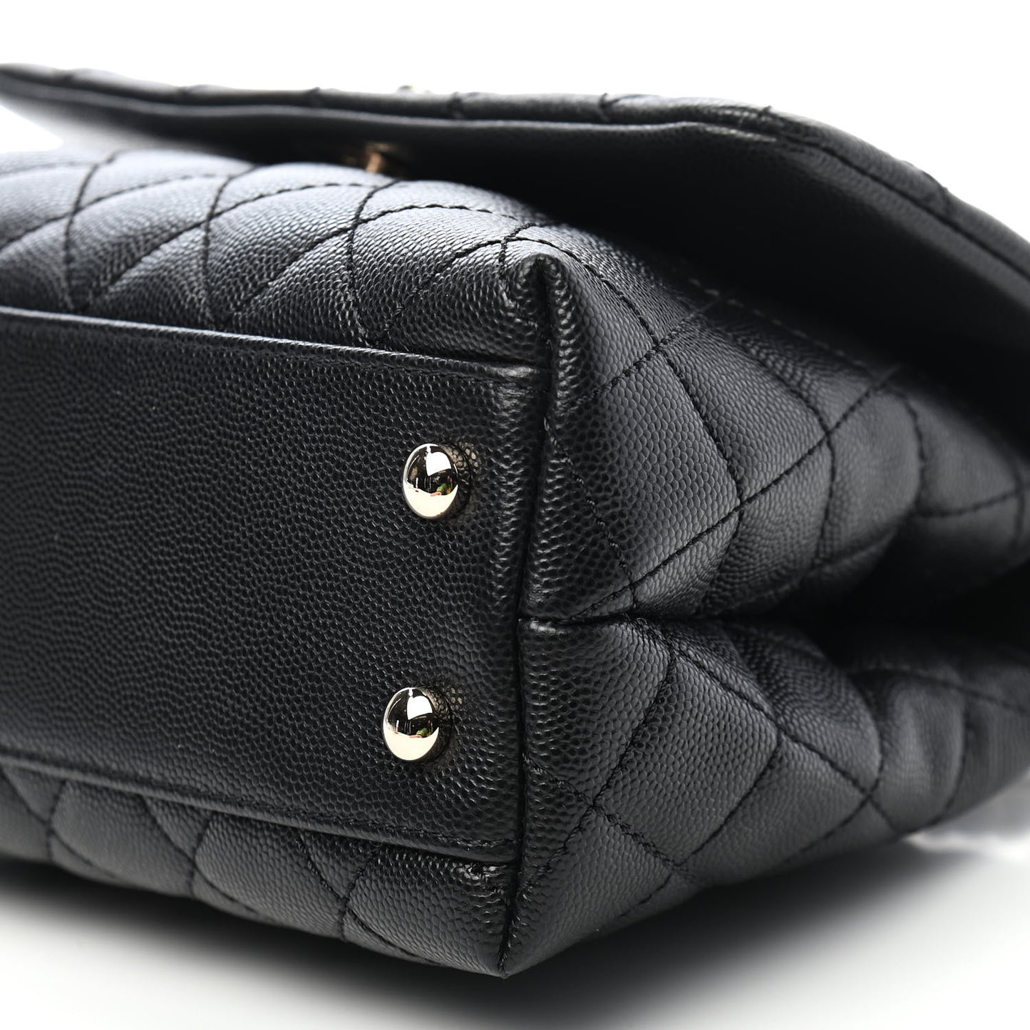 Caviar Quilted Mini Coco Handle Flap Black