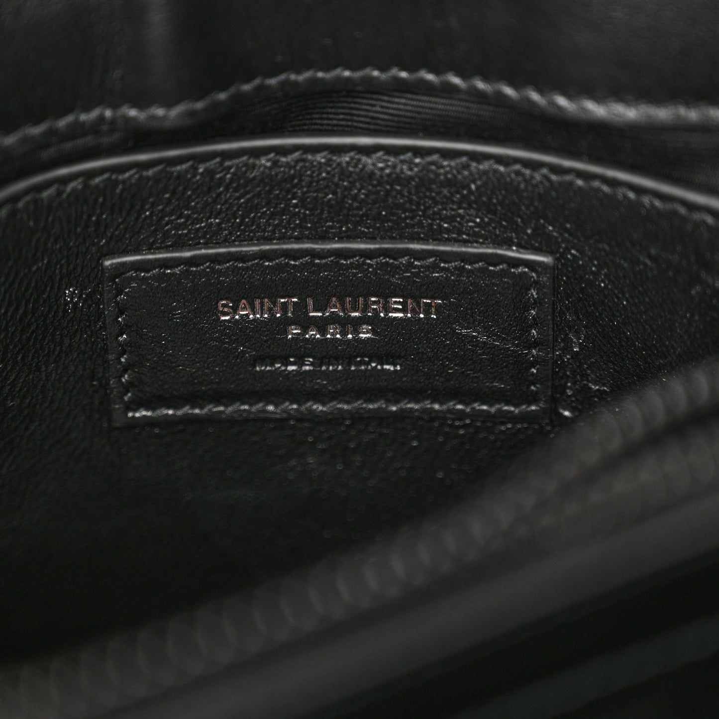 Calfskin Y Quilted Monogram Monochrome Small Loulou Chain Satchel Black