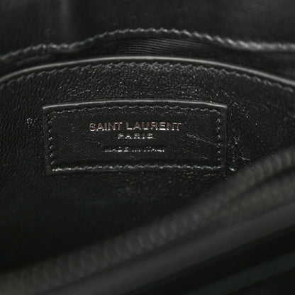 Saint Laurent Calfskin Y Quilted Monogram Monochrome Small Loulou Chain Satchel Black 6 of 11