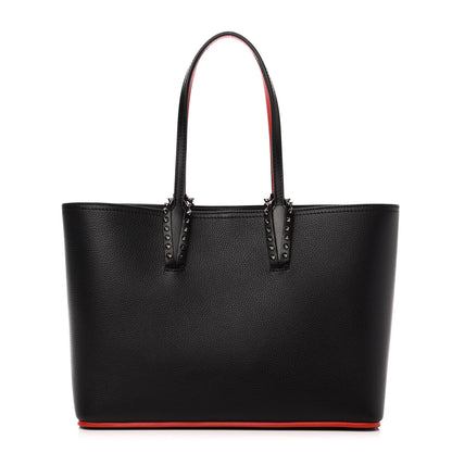 Christian Louboutin Calfskin Spikes Small East West Cabata Tote Black 3 of 12
