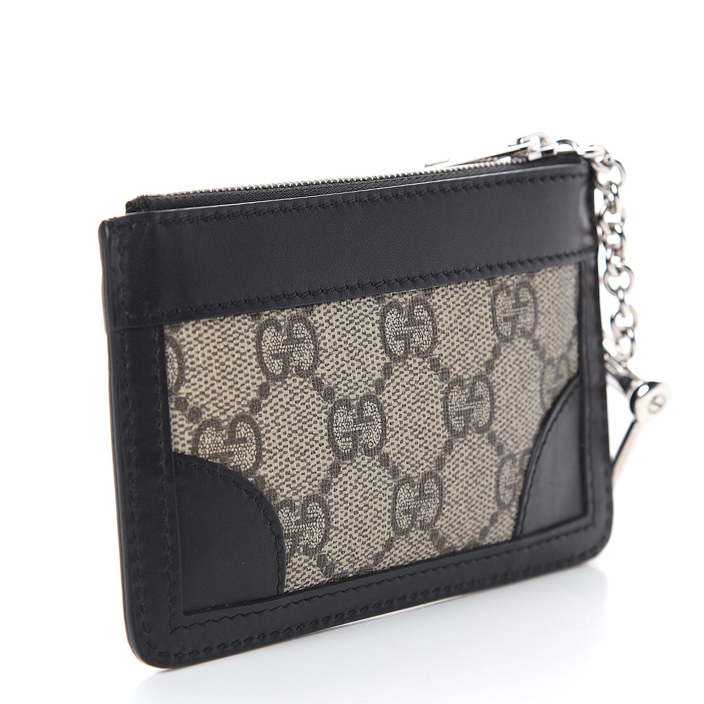 GG Supreme Monogram Web Key Case Black