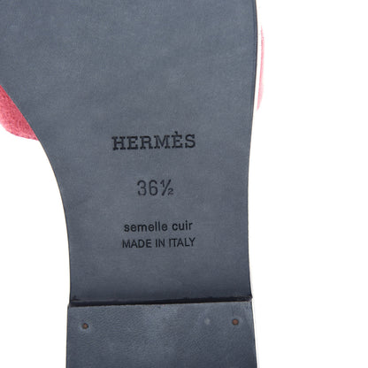 Hermes Suede Goatskin Oran Sandals 36.5 Rose De Venice 9 of 11