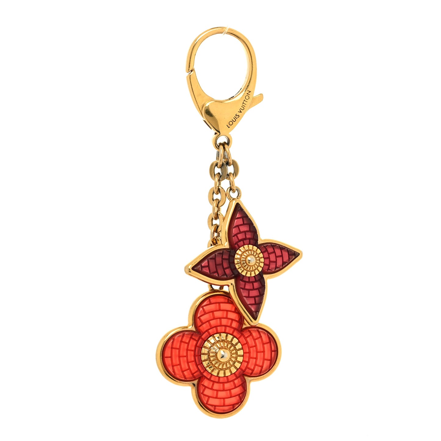 Metal Resin Mosaique Bag Charm Red