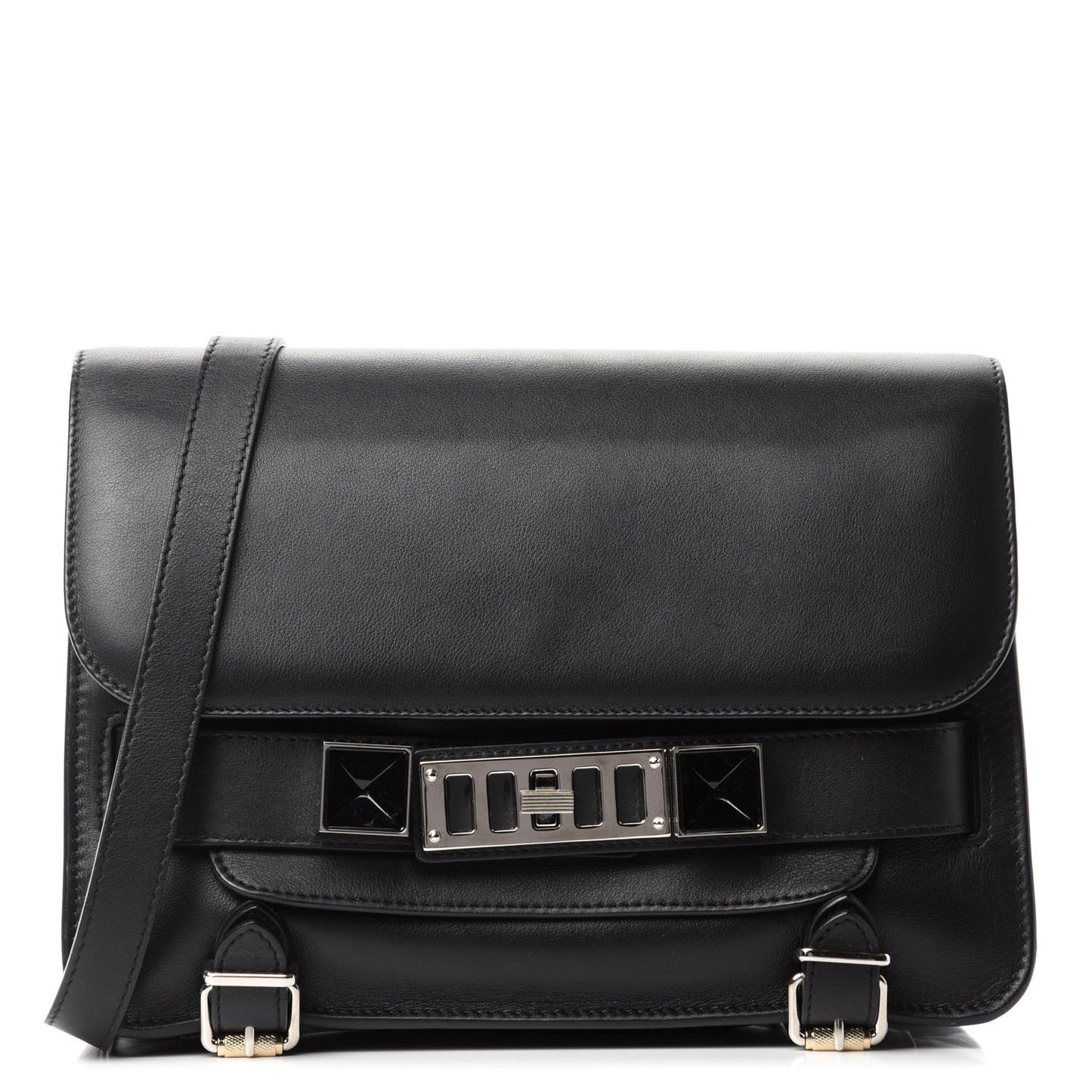 Smooth Calfskin PS11 Classic Shoulder Bag Black