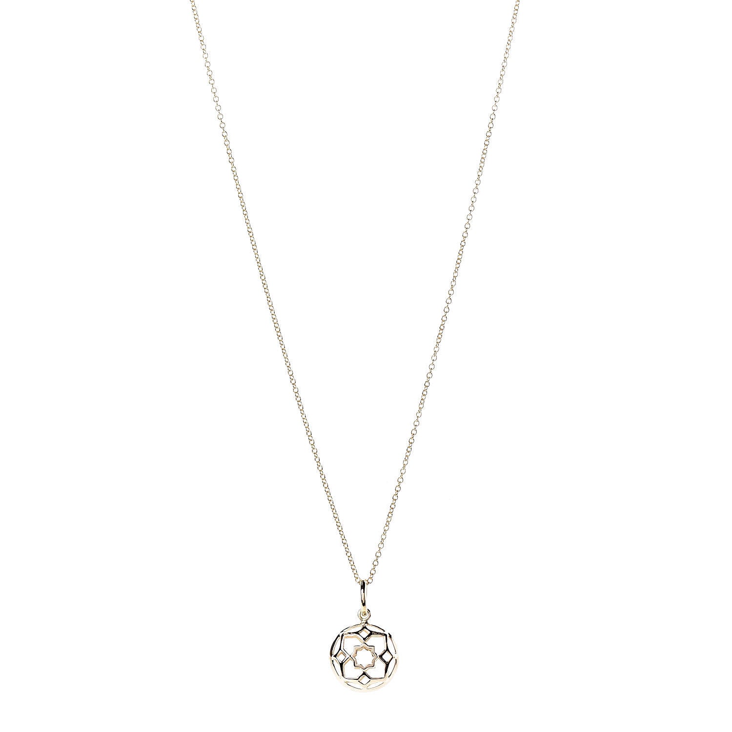 Tiffany 18K Yellow Gold Paloma Picasso Zellige Medallion Pendant Necklace 1 of 7