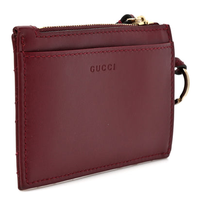Gucci Lambskin Matelasse GG Marmont Zip Key Pouch Rosso Ancora 3 of 8
