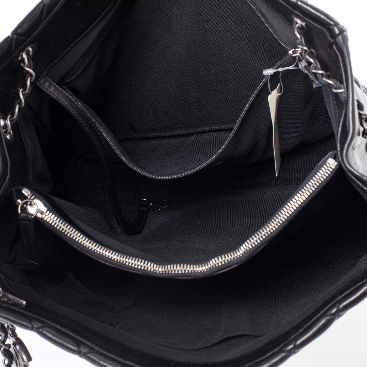 Lambskin New Bubble Quilt North South Tote Black