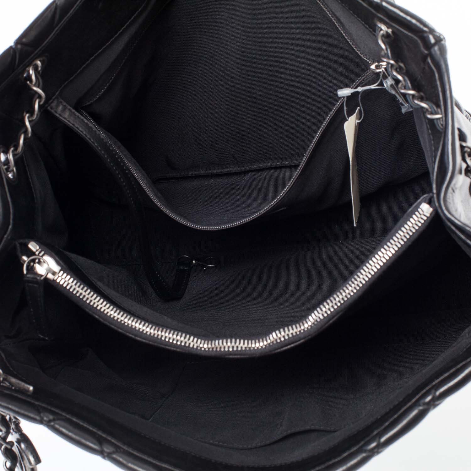 Chanel Lambskin New Bubble Quilt North South Tote Black 8 of 9