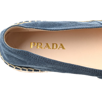 Prada Denim Logo Espadrilles 36.5 Blue 7 of 10