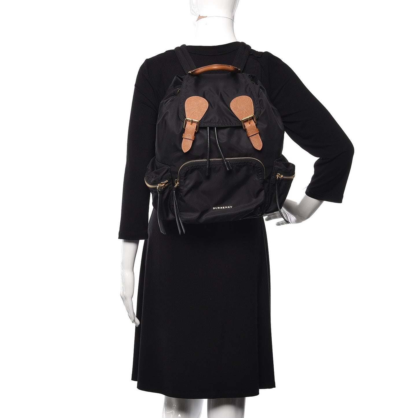 Nylon Medium Rucksack Backpack Black