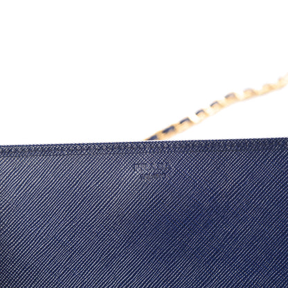 Prada Saffiano Metal Oro Chain Wallet Bleuette 5 of 6