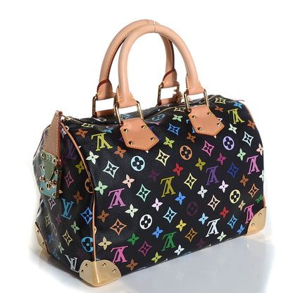 Louis Vuitton Monogram Multicolor Speedy 30 Black 3 of 8