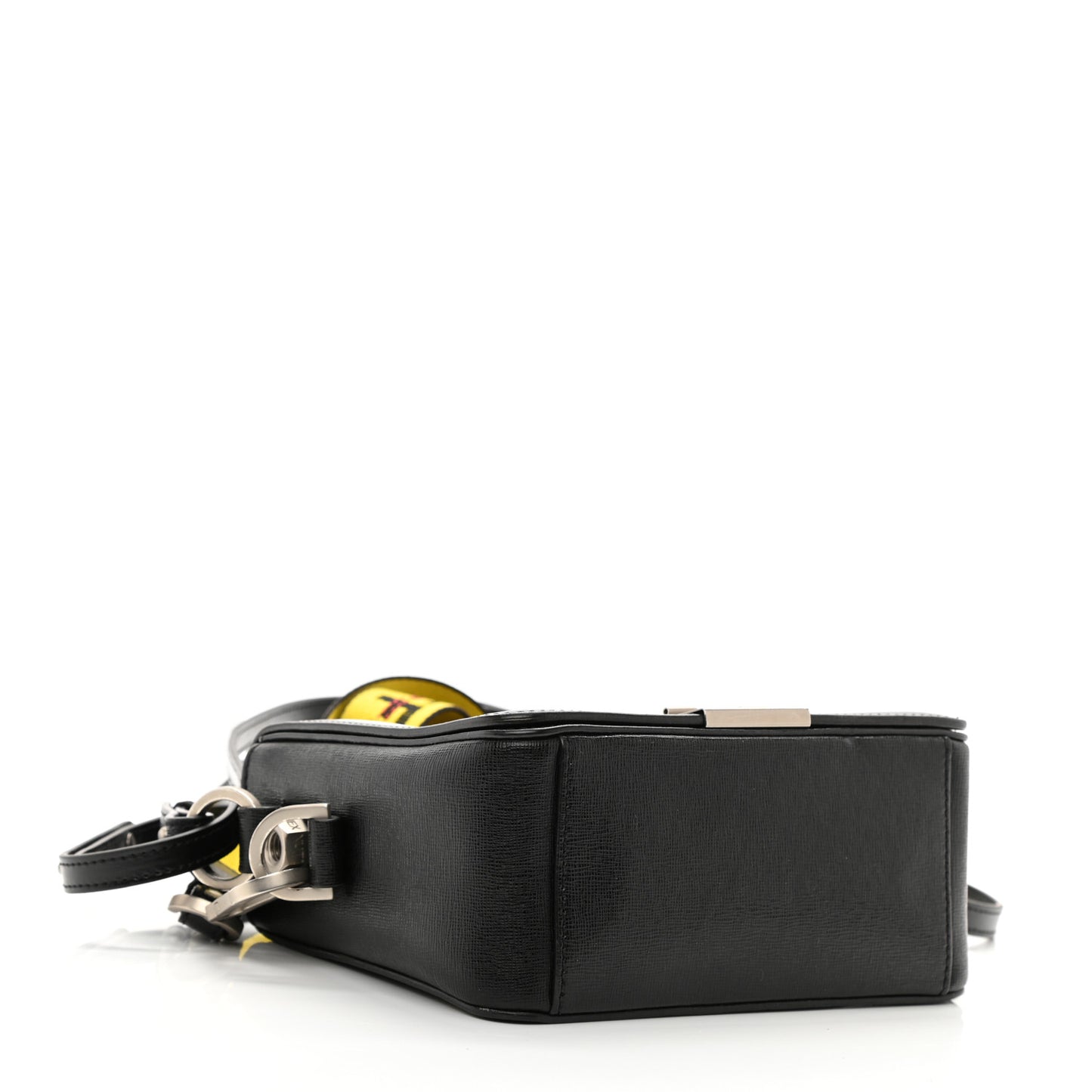 Calfskin Diag Flap Bag Black White