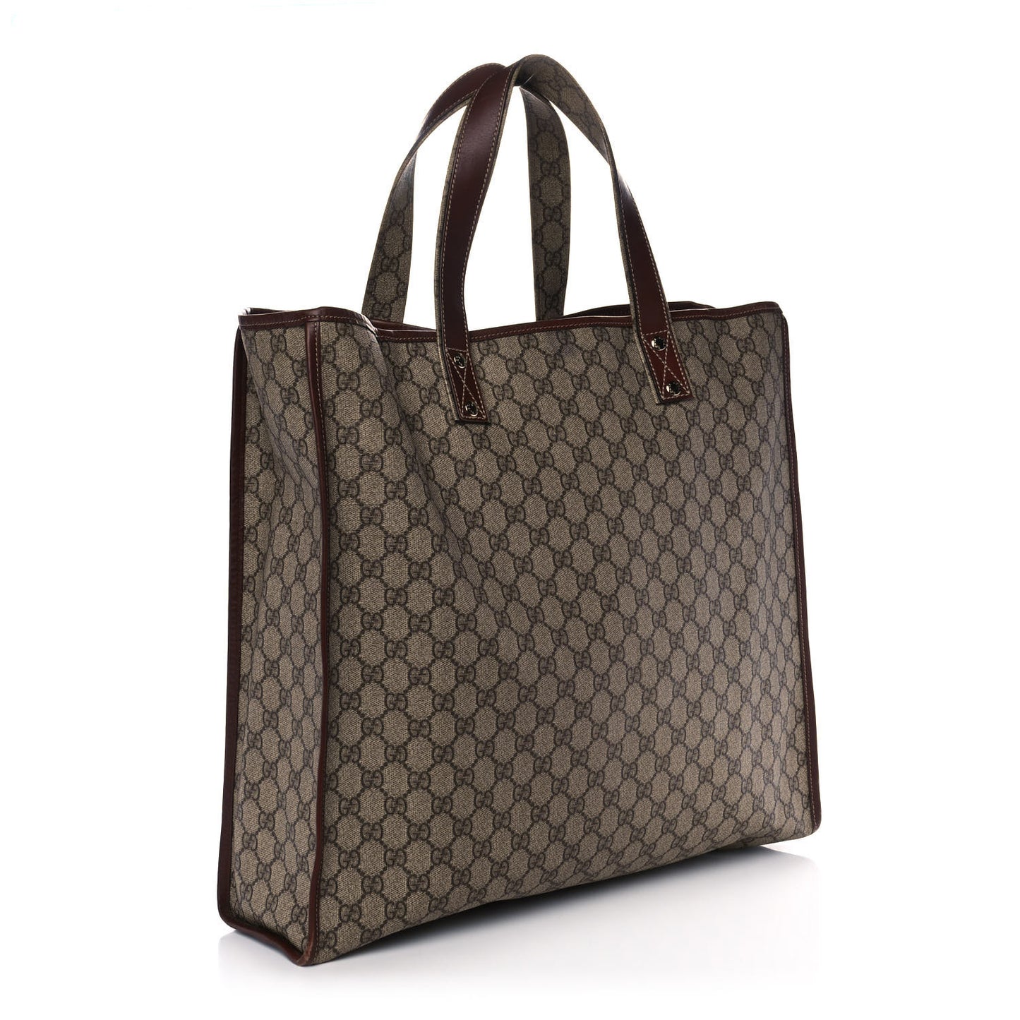 GG Plus Monogram Large Signature Web Loop Tote Brown
