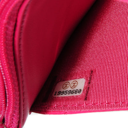 Chanel Lambskin Quilted Wallet On Chain WOC Fuchsia 9 of 9