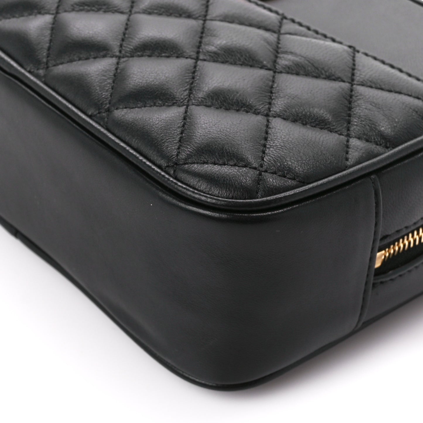 Nappa Quilted Medium Medusa Camera Bag Black