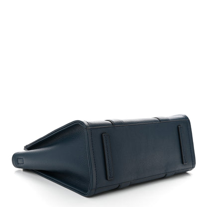 Marc Jacobs Grained Calfskin Medium The Tote Bag Blue Sea 4 of 11