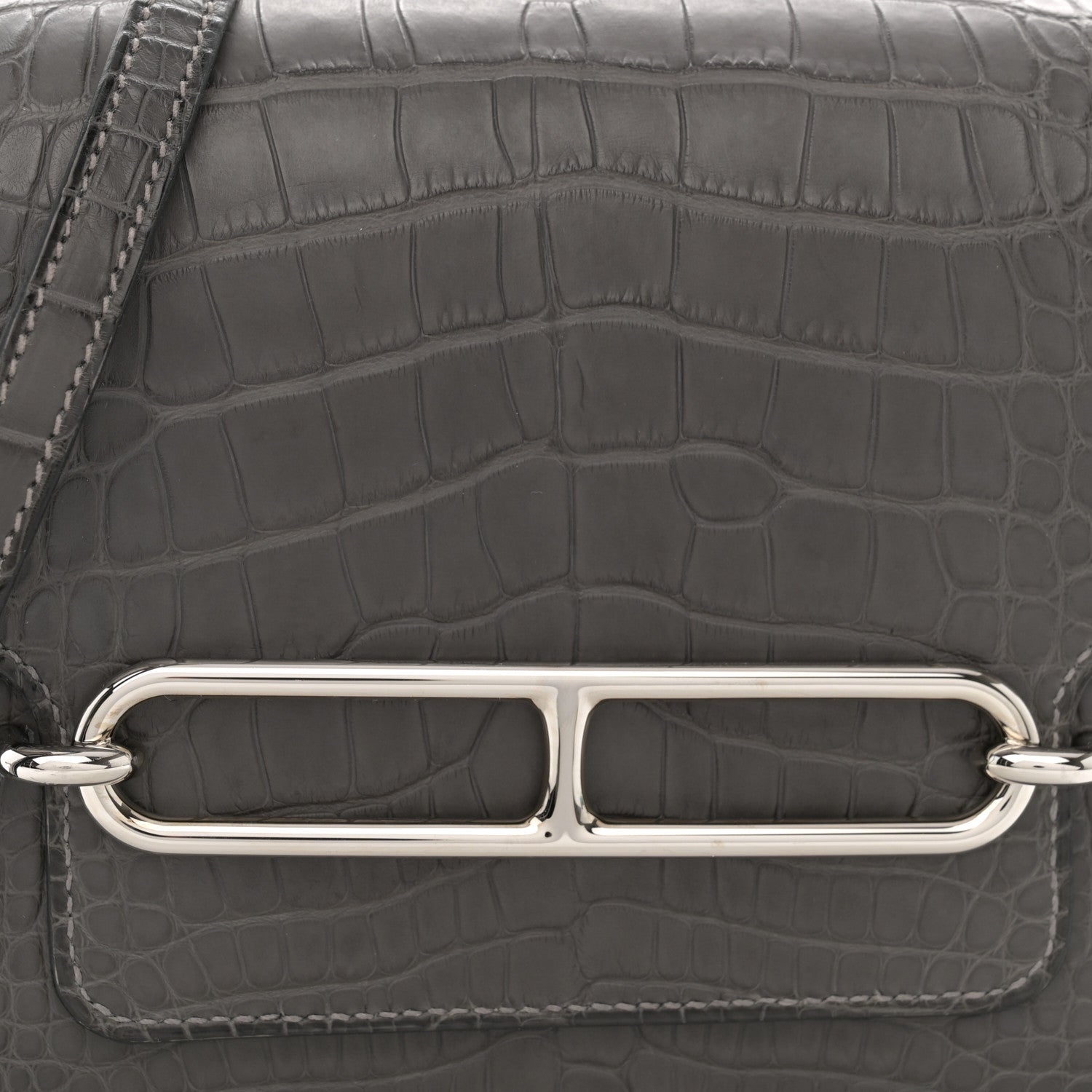Hermes Matte Alligator Mini Sac Roulis Graphite 8 of 10