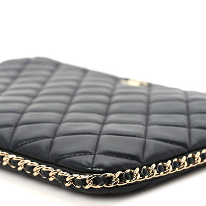 Chanel Lambskin Quilted Chain Around Medium Cosmetic Case Black 10 of 10