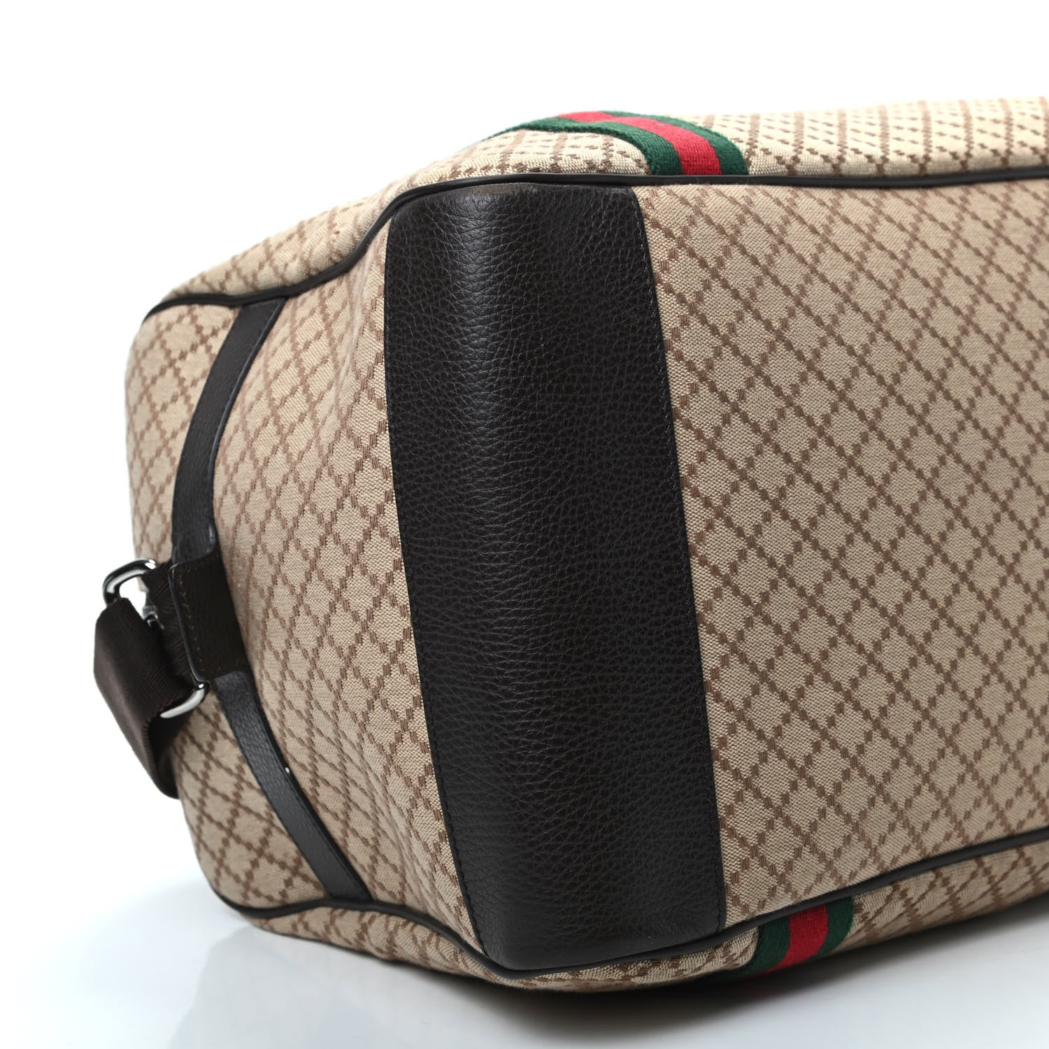 Gucci Diamante Large Web Carry On Duffle Bag Brown 7 of 8
