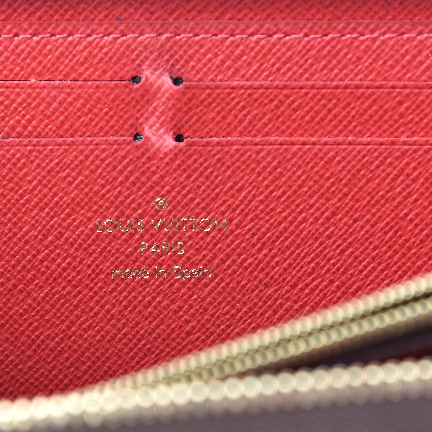 Damier Ebene Clemence Wallet Cherry