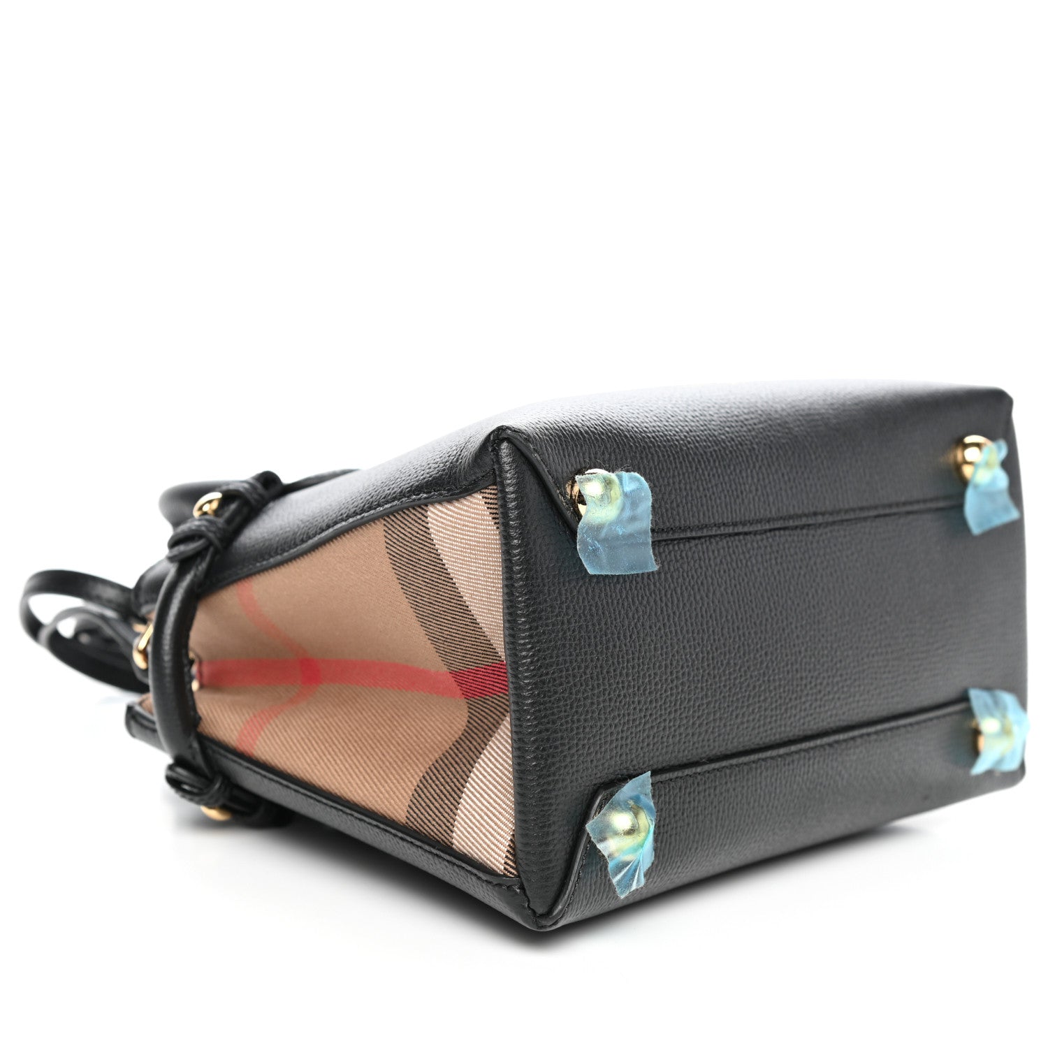 Burberry Derby Calfskin House Check Baby Banner Tote Black 9 of 11