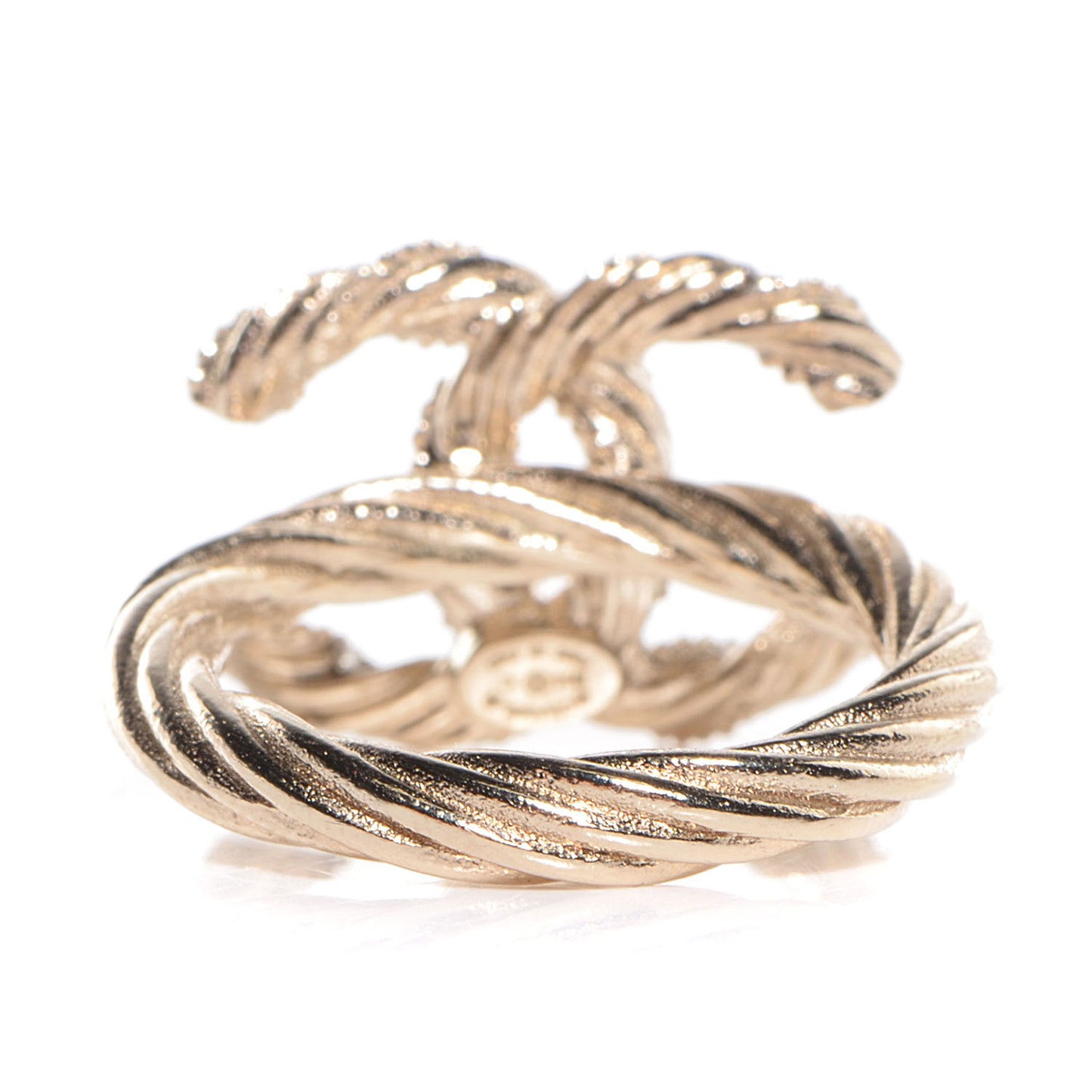 Crystal Twist CC Ring Light Gold 54 6.75