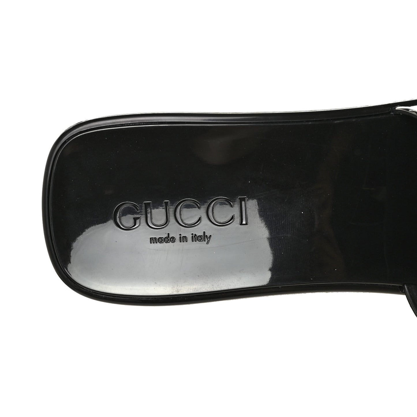 Rubber Gucci Logo Womens Platform 20/60mm Slide Sandals 37 Black