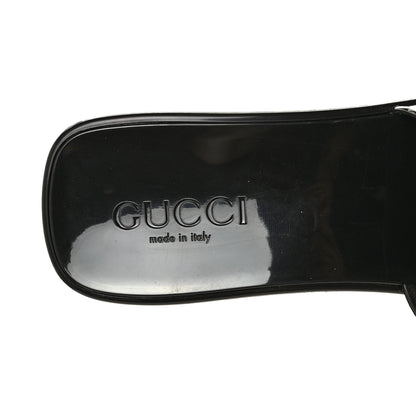 Gucci Rubber Gucci Logo Womens Platform 20/60mm Slide Sandals 37 Black 7 of 8